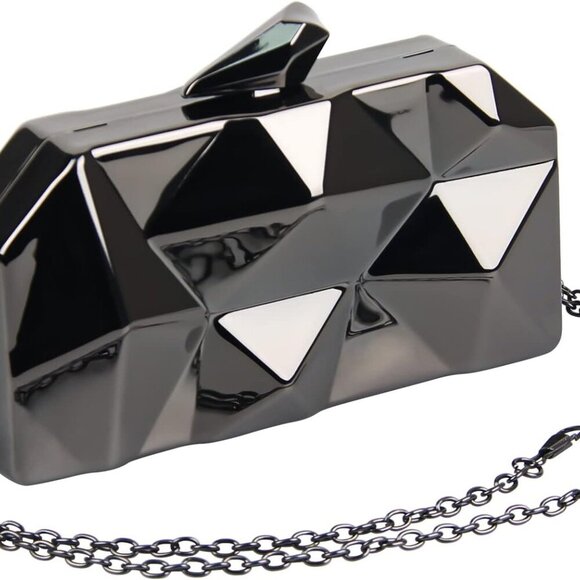 Clutch with Chain Strap, Clutch Purses for Women Wedding，Evening Handbag for Par - Picture 1 of 5